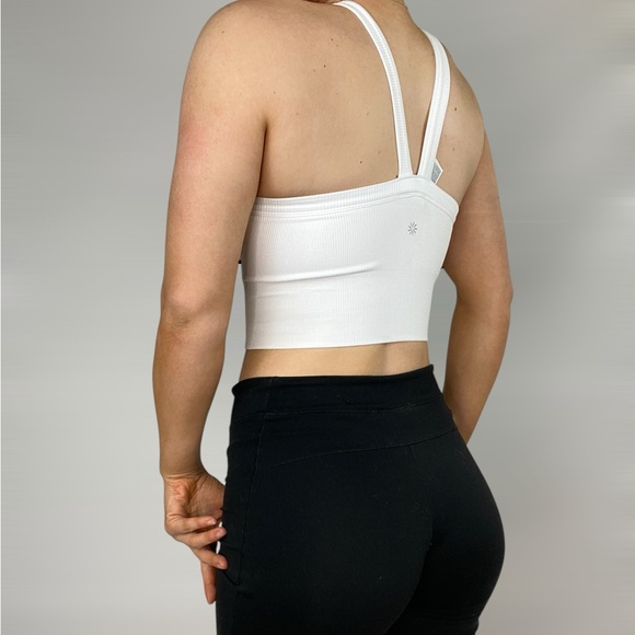 NOT FOR SALE ATHLETA Ribbed High Neck Racerback Square Neck Crop Tank Top Sports - Picture 3 of 8